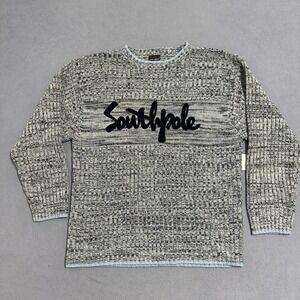 Vintage Southpole Knit Sweater Mens XL Marled Script Logo Hip Hop Streetwear Y2K